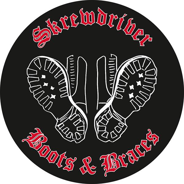 Aufkleber - Skrewdriver, Boots and Braces, rund