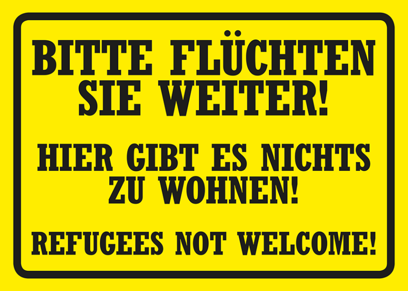 Refugees Not Welcome Aufkleber