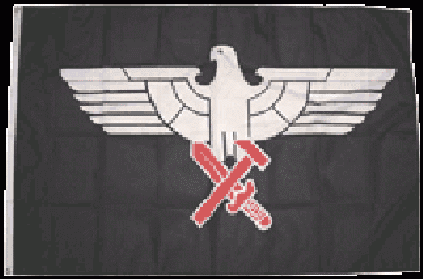 Fahne - Adler mit Hammer und Schwert