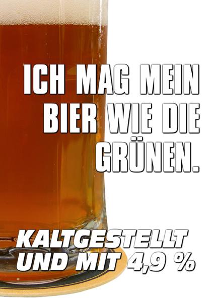 Abbildung des Aufklebers Ich mag mein Bier wie Die Grünen