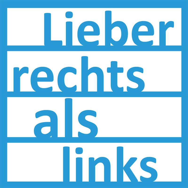 Abbildung des Aufklebers Lieber rechts als links