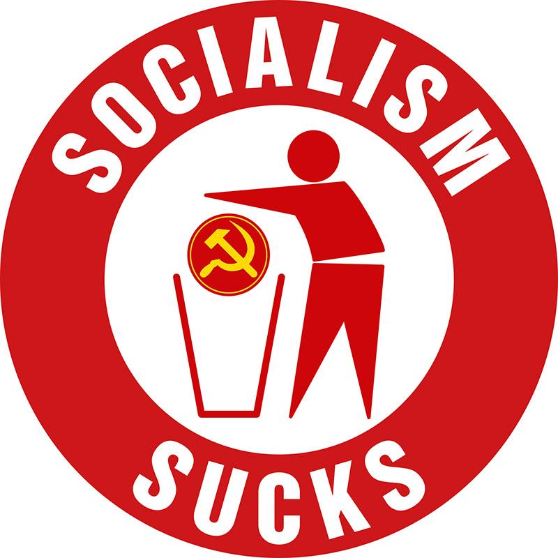 Abbildung des Aufklebers Socialism Sucks