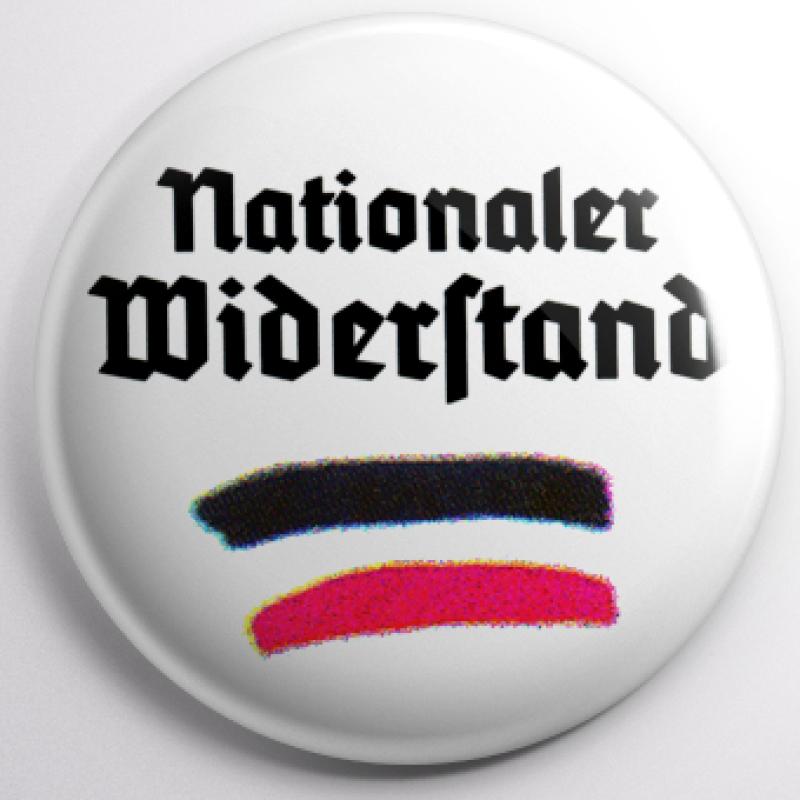 Button - Nationaler Widerstand, schwarz weiß rot