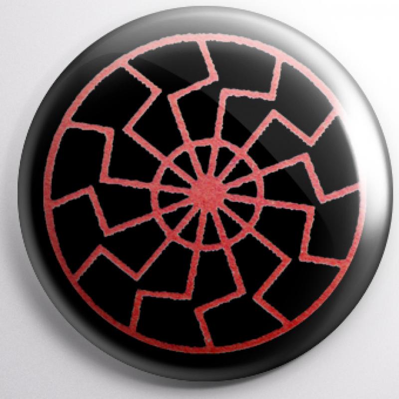 Button - Schwarze Sonne, rot