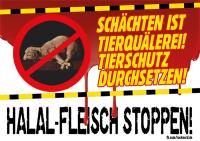 Aufkleber - Halal-Fleisch stoppen!