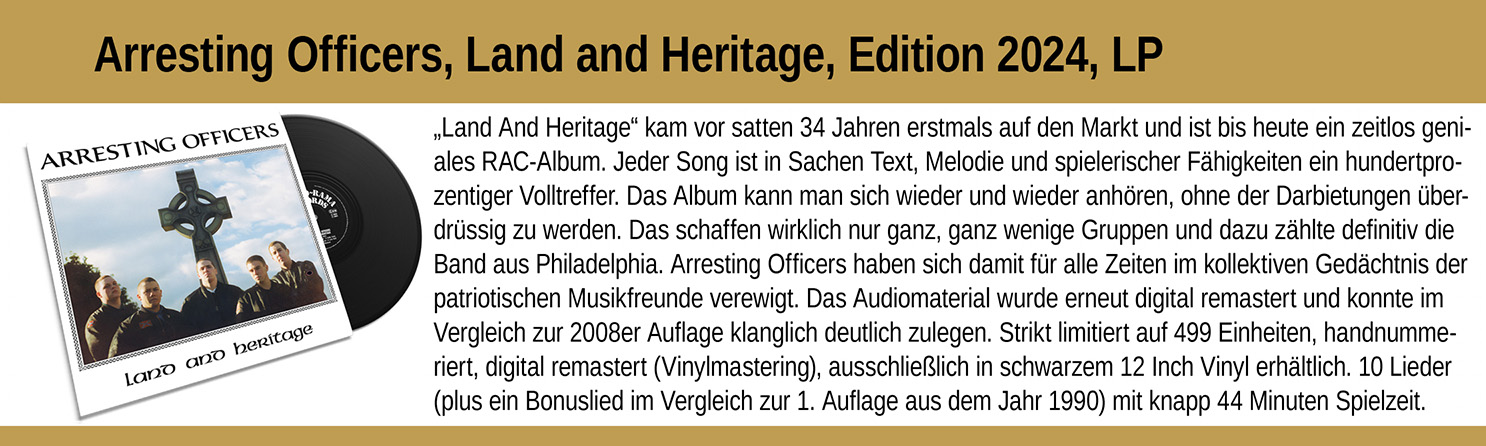 Arresting Officers, Land and Heritage, LP. 2. Auflage