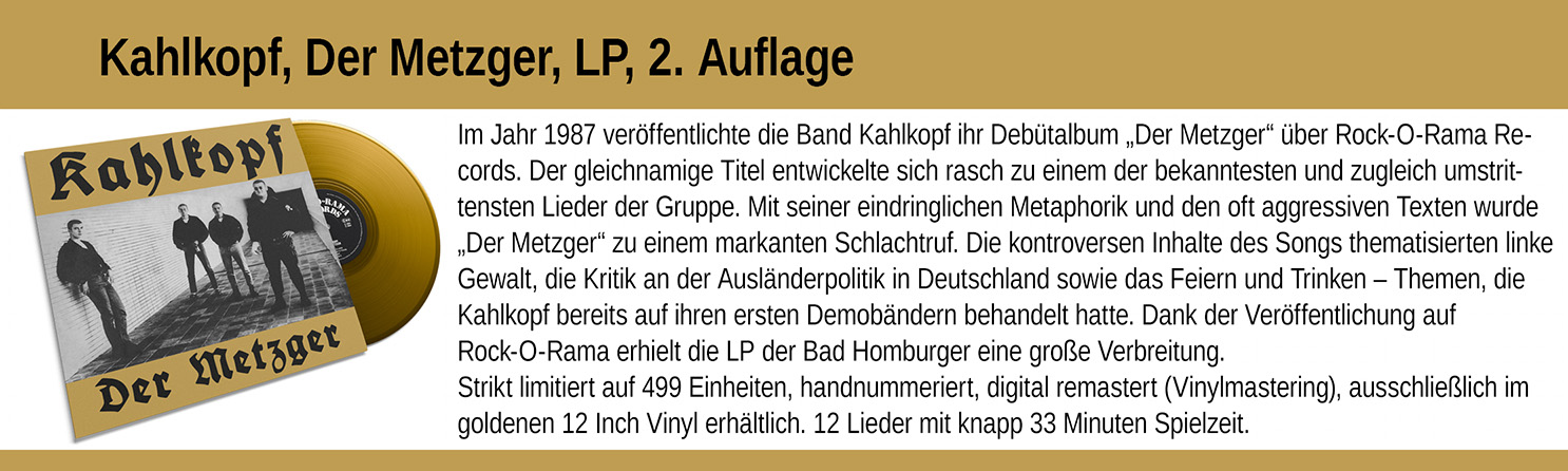 Kahlkopf, Der Metzger, LP, 2. Auflage